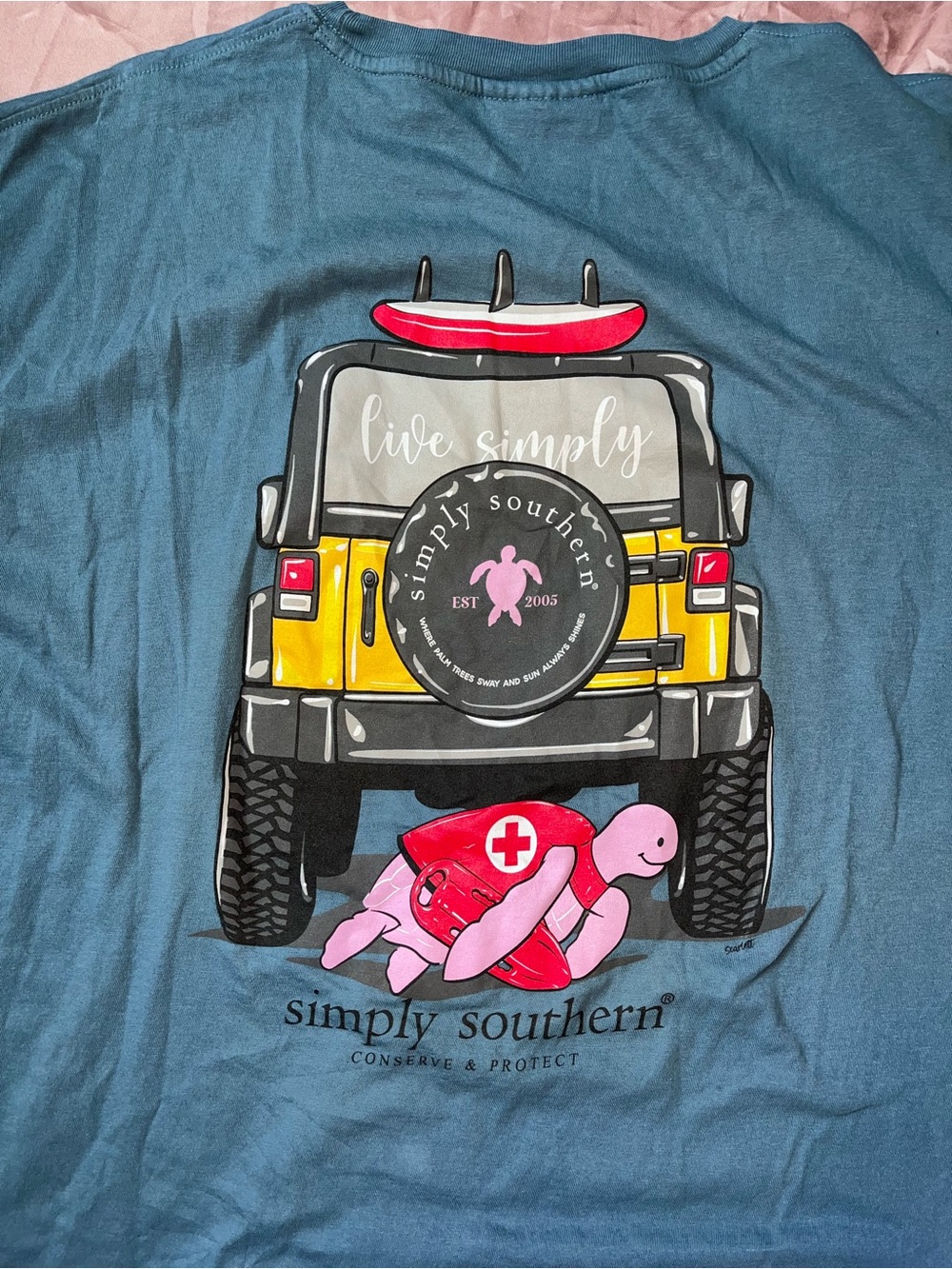Simply Southern Teal Short Sleeve Tee Size XXL